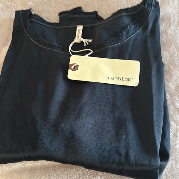 Lanston 100% Viscose Sateen High Low Top - Black - Medium - Picture 3 of 9